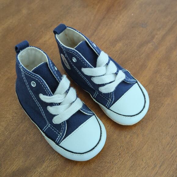 Converse All Star Navy blue crib shoes size 4 GUC - Picture 3 of 6